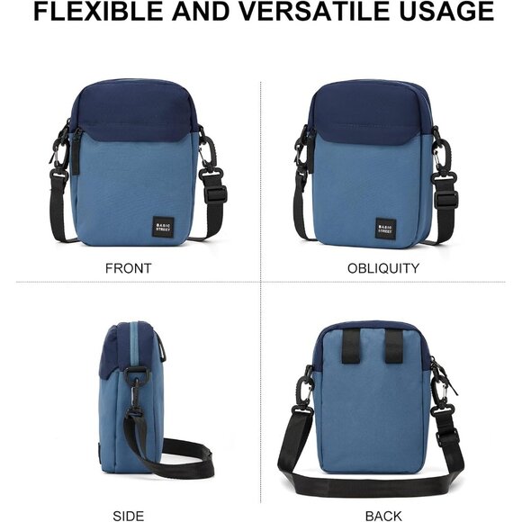 Mini Crossbody Bag Nylon Lightweight Small Messenger Compact Unisex - Picture 6 of 9